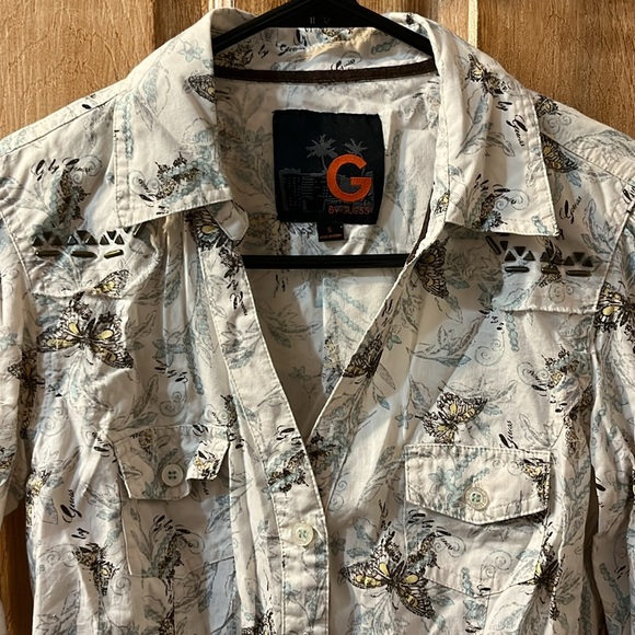 Guess Butterfly Button Up Shirt - Picture 4 of 8